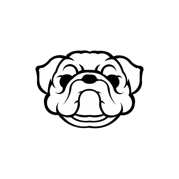 Bulldog Animal Salvaje Cabeza Mascota Inspiración Logo Ilustración Vector — Vector de stock