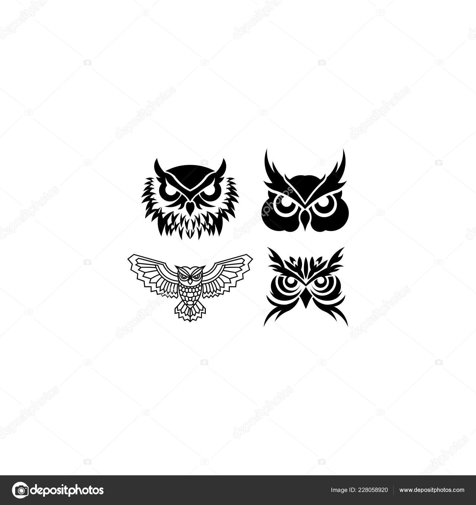 Owl Logo Inspiration Vector Illustration Emblem Design White