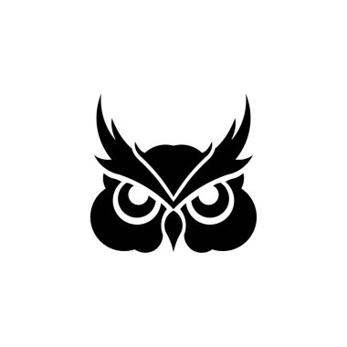 Baykuş logo - ilham vektör çizim. Beyaz arka plan üzerinde amblem tasarımı