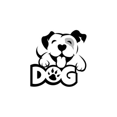 Köpek kafa simgesi. Çizgi film baş köpek suratı. köpek logo kavramı. ilham Logo Tasarım baş köpek
