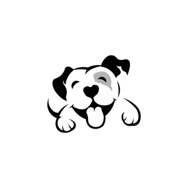 Köpek kafa simgesi. Çizgi film baş köpek suratı. köpek logo kavramı. ilham Logo Tasarım baş köpek