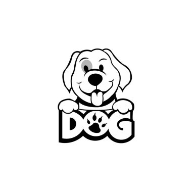 Köpek kafa simgesi. Çizgi film baş köpek suratı. köpek logo kavramı. ilham Logo Tasarım baş köpek