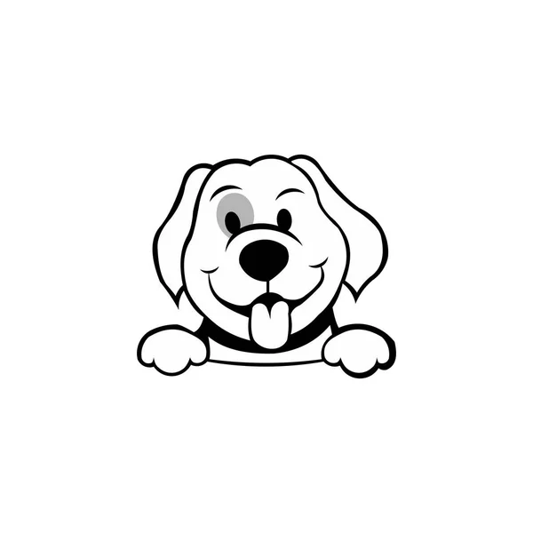 Icono Cabeza Perro Cara Perro Dibujos Animados Perro Concepto Logotipo — Vector de stock