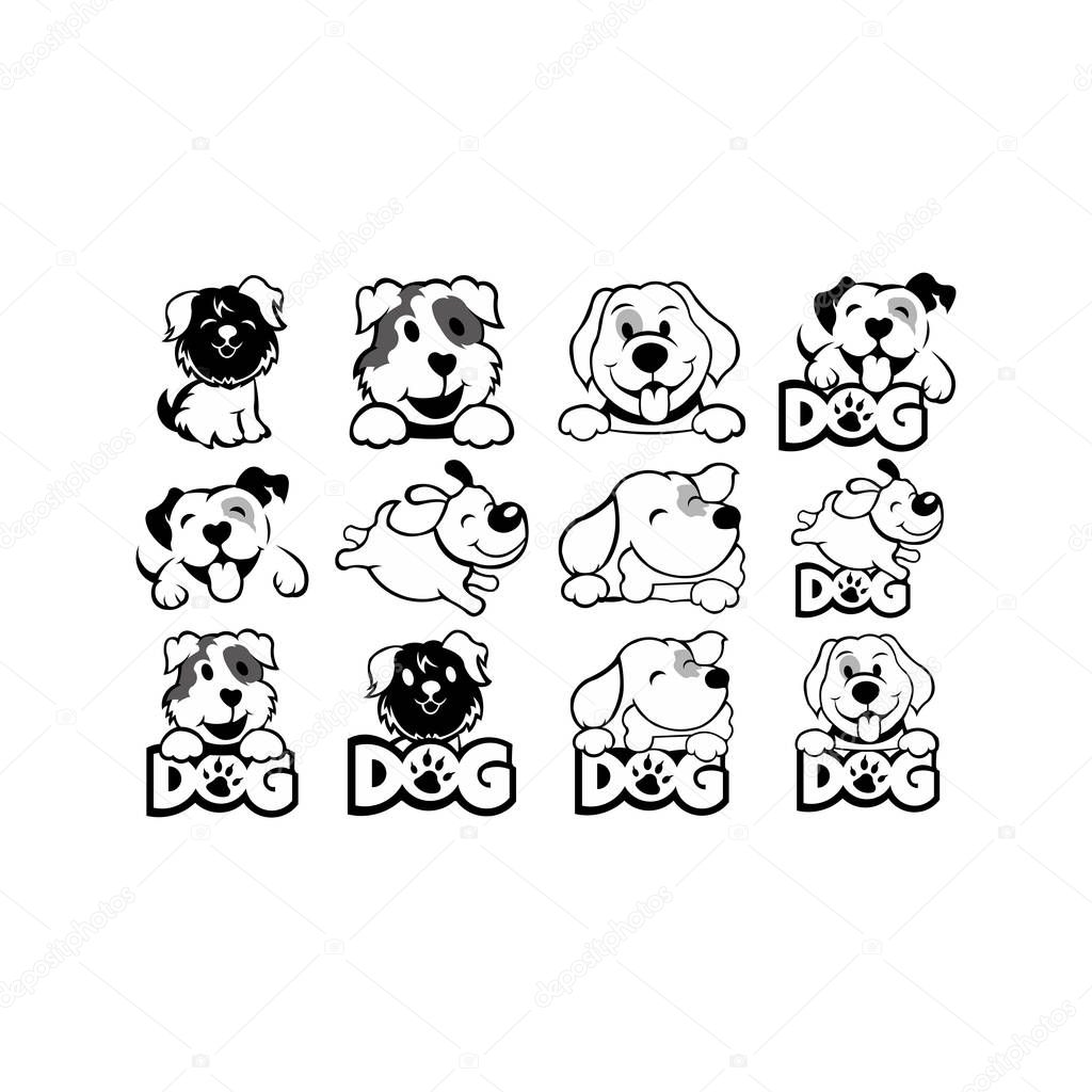 Dog head icon. Cartoon head dog face. dog Logotype concept. inspiration Logo design head dog