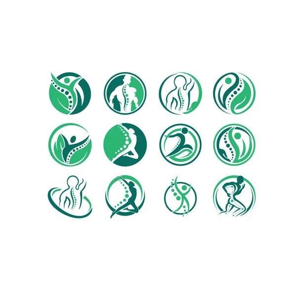 Creative Chiropractic Concept Logo Design Template Body Care Logo Inspiration — стоковый вектор