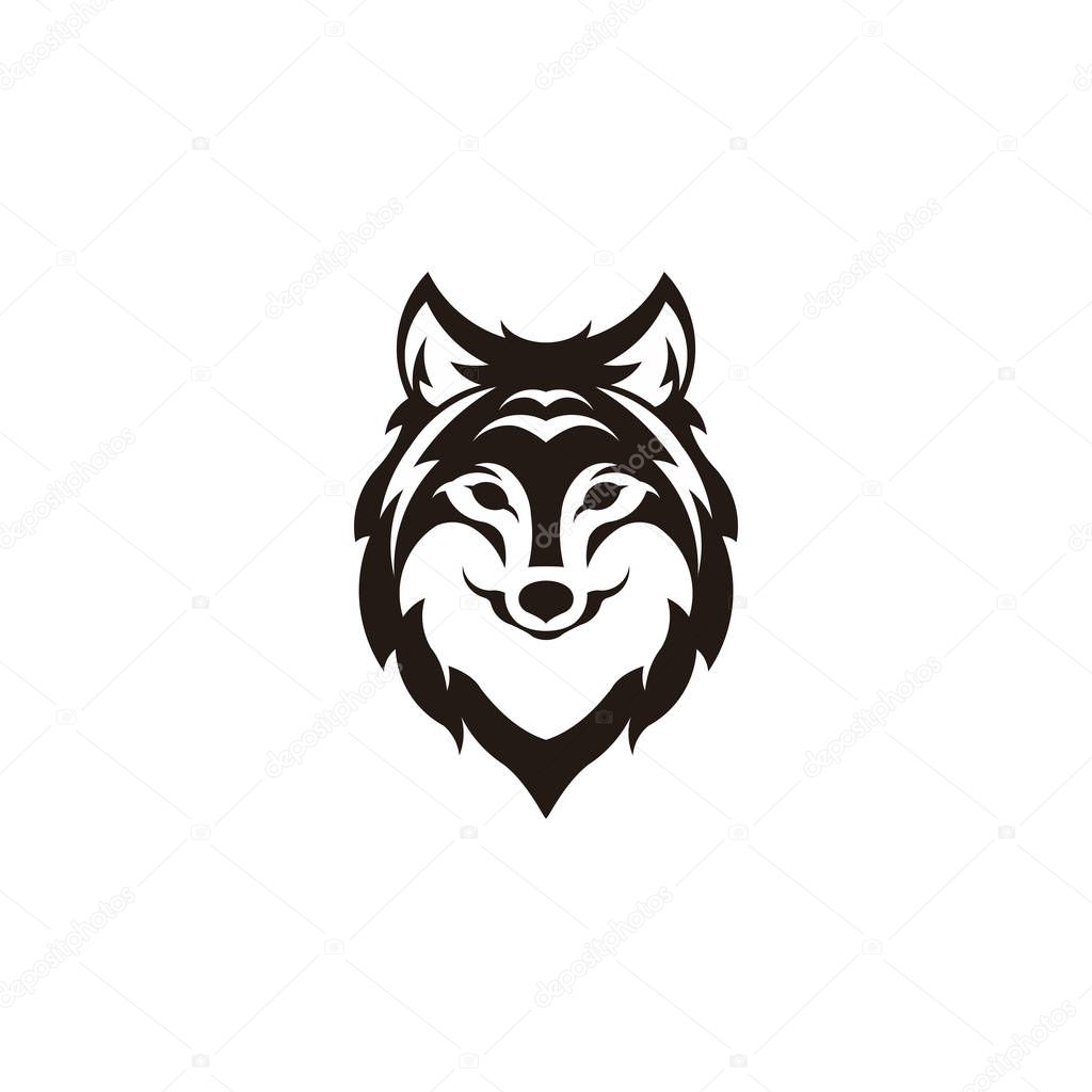 Silhouette of the wolf. Vector logo. wildlife. Wild wolf. Vector illustration.
