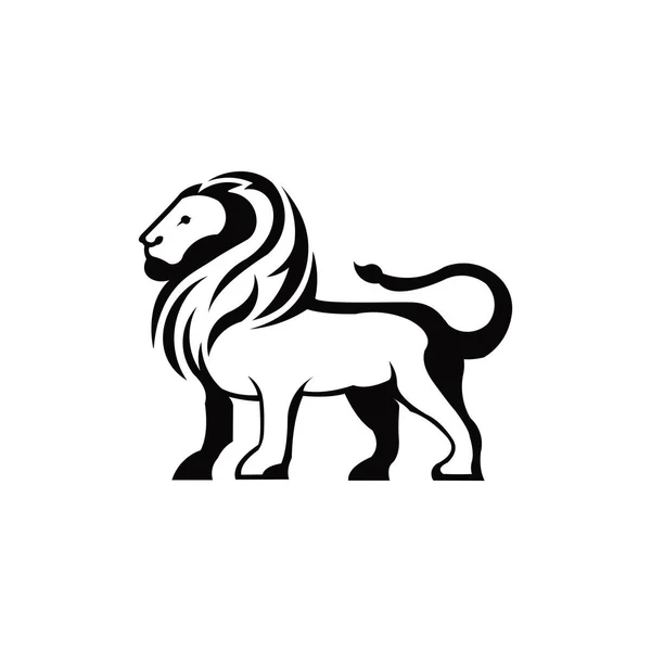Logotipo Del León Ilustración Vectorial Diseño Del Emblema Sobre Fondo — Vector de stock