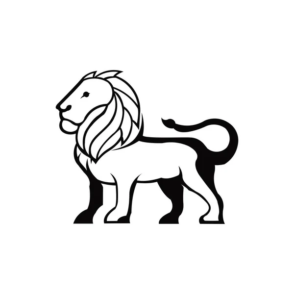 Logotipo Del León Ilustración Vectorial Diseño Del Emblema Sobre Fondo — Vector de stock