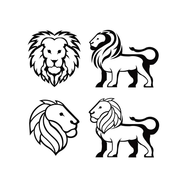 Lion Logo Vector Illustration Emblem Design White Background Vector — Stock Vector