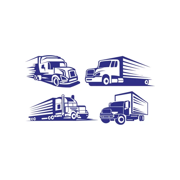 Camion Trailer Logo Trasporti Ispirazione Vector Van — Vettoriale Stock