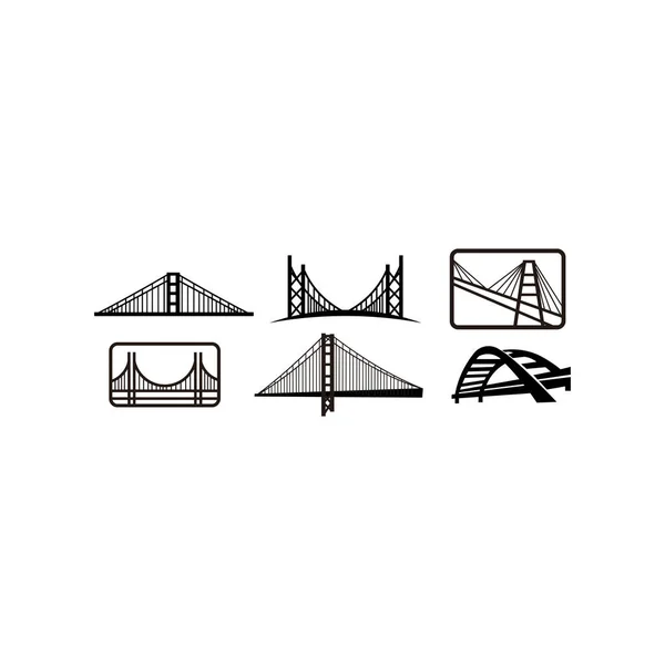 桥梁标志设计会徽模板 城市地标建筑图标矢量插图 — 图库矢量图片