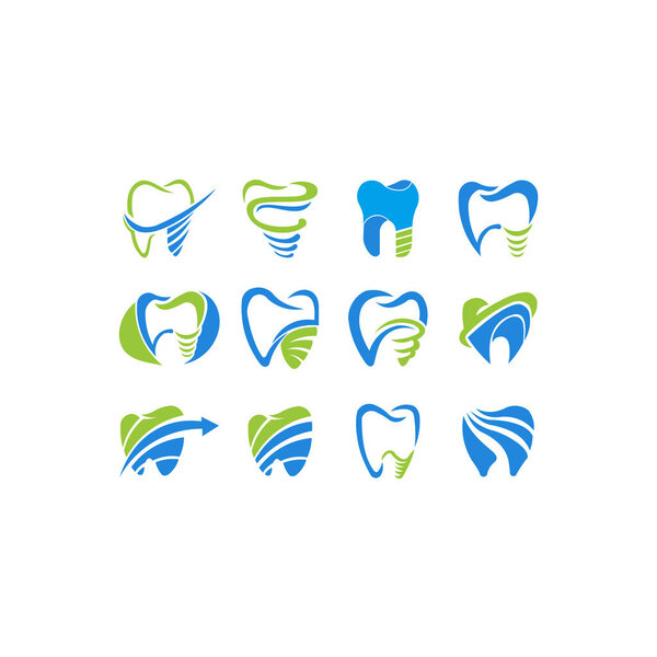 Dental Clinic ,Logo Tooth. Dentist  medical doctor ,Vector set