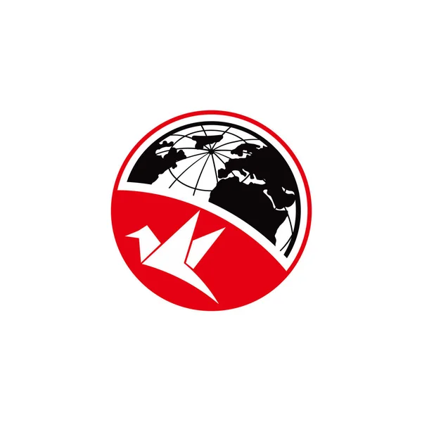 Pájaro Volando Todo Mundo Entrega Símbolos Envío Logotipo Para Diseño — Archivo Imágenes Vectoriales