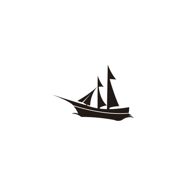 Yacht Vela Modello Design Logo Barca Vela Icone Yacht Piatto — Vettoriale Stock