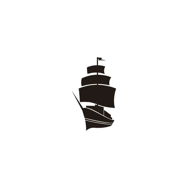 Design Vorlage Für Das Logo Der Segeljacht Segelboot Flache Yachtsymbole — Stockvektor