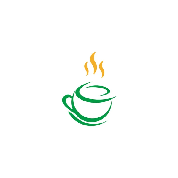 Логотип Чашки Зеленого Чая Вектор Горячего Чая — стоковый вектор