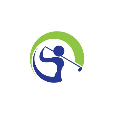 Golf oyuncu sayısı topu ilham Logo tasarım vektör Golf club 