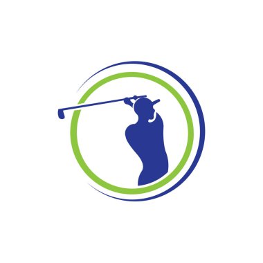 Golf oyuncu sayısı topu ilham Logo tasarım vektör Golf club 