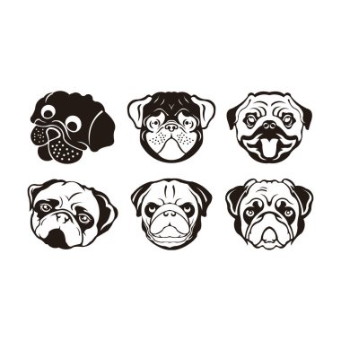 Bulldog vahşi hayvan baş maskotu ilham logo illüstrasyon vektör