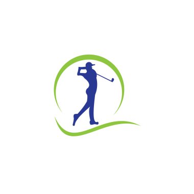 Golf oyuncu sayısı topu ilham Logo tasarım vektör Golf club 