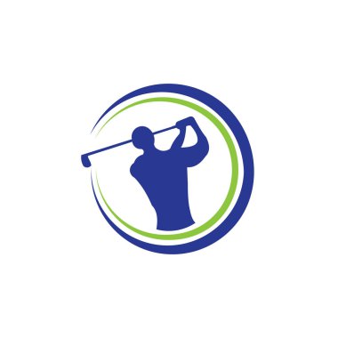 Golf oyuncu sayısı topu ilham Logo tasarım vektör Golf club 