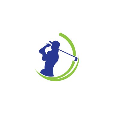 Golf oyuncu sayısı topu ilham Logo tasarım vektör Golf club 