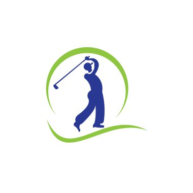 Golf oyuncu sayısı topu ilham Logo tasarım vektör Golf club 