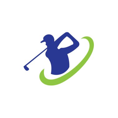 Golf oyuncu sayısı topu ilham Logo tasarım vektör Golf club 