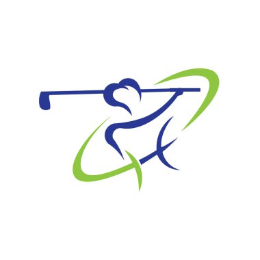Golf oyuncu sayısı topu ilham Logo tasarım vektör Golf club 