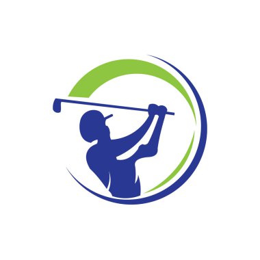 Golf oyuncu sayısı topu ilham Logo tasarım vektör Golf club 