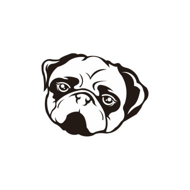 Bulldog vahşi hayvan baş maskotu ilham logo illüstrasyon vektör