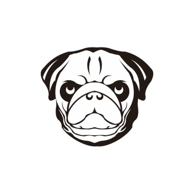 Bulldog vahşi hayvan baş maskotu ilham logo illüstrasyon vektör