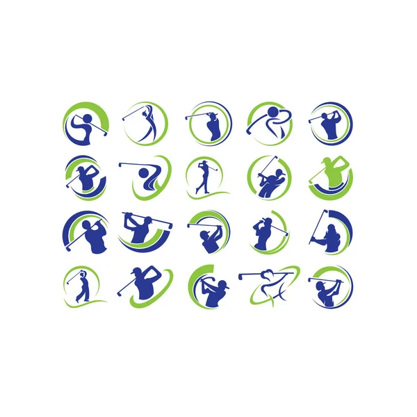 Golfspieler Trifft Ball Inspiration Logo Design Vektor Golfclub — Stockvektor