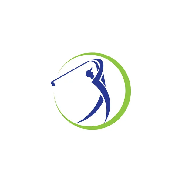 Joueur Golf Frappe Inspiration Balle Logo Design Vecteur Golf Club — Image vectorielle