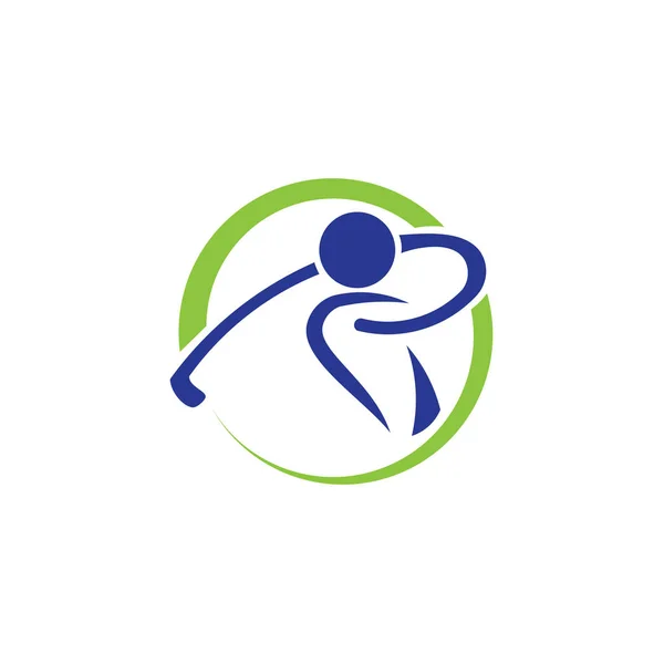 Golf Spelare Träffar Bollen Inspiration Logo Design Vektor Golf Club — Stock vektor