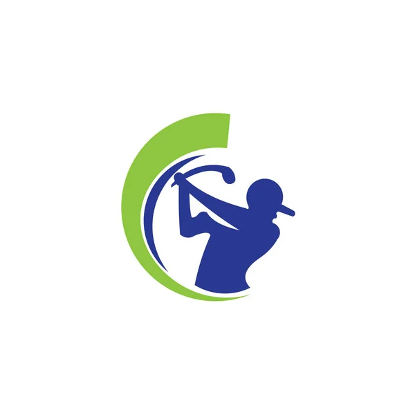 Golf Speler Hits Bal Inspiratie Logo Ontwerp Vector Golfclub — Stockvector