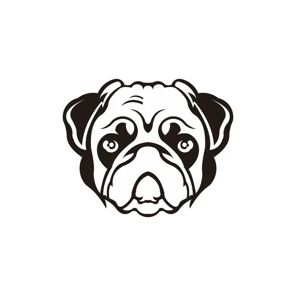 Bulldog Animal Salvaje Cabeza Mascota Inspiración Logo Ilustración Vector — Vector de stock