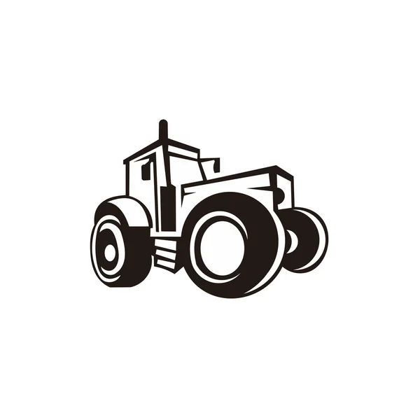 Wohnmobil Und Camping Tractor Logo Silhouette Car Traveling — стоковый вектор