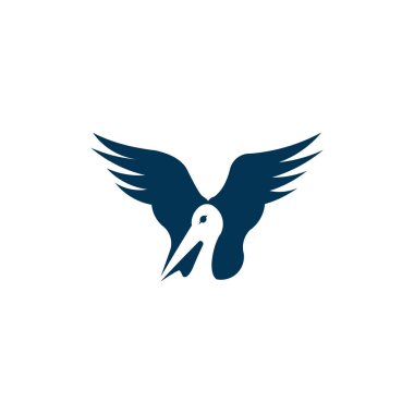 Pelikan simge vektör, pelikan, flamingo ilham logo logo kavramı