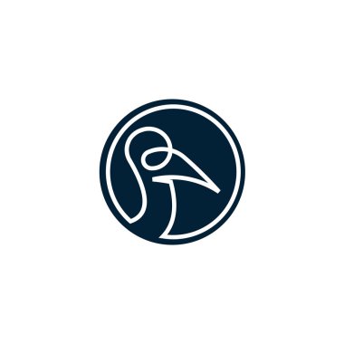 Pelikan simge vektör, pelikan, flamingo ilham logo logo kavramı