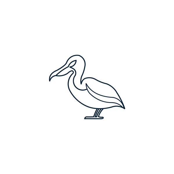 Vector Icono Pelícano Concepto Logotipo Pelícano Logotipo Inspiración Flamingo — Archivo Imágenes Vectoriales