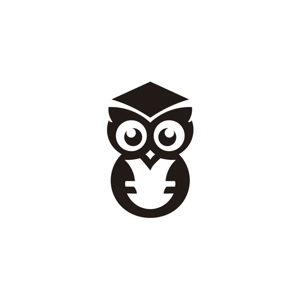 Концепция Мудрости Сова Книгами Выпускной Шапке Логотип Вдохновения — стоковый вектор