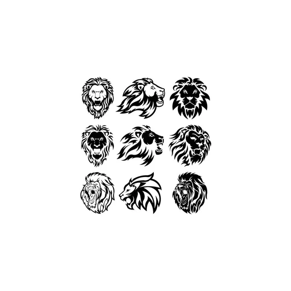 Львиная Голова Логотип Векторного Шаблона Логотип Льва — стоковый вектор