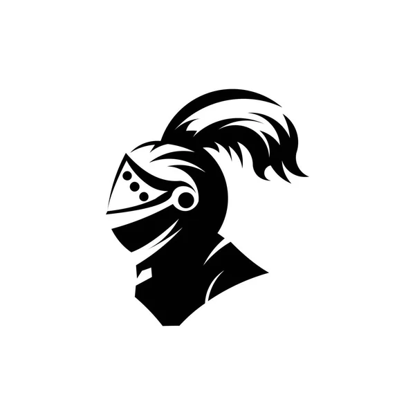 Uma Mulher Guerreira Espartana Troiana Capacete Logotipo Cavaleiro Ícone Armadura — Vetor de Stock