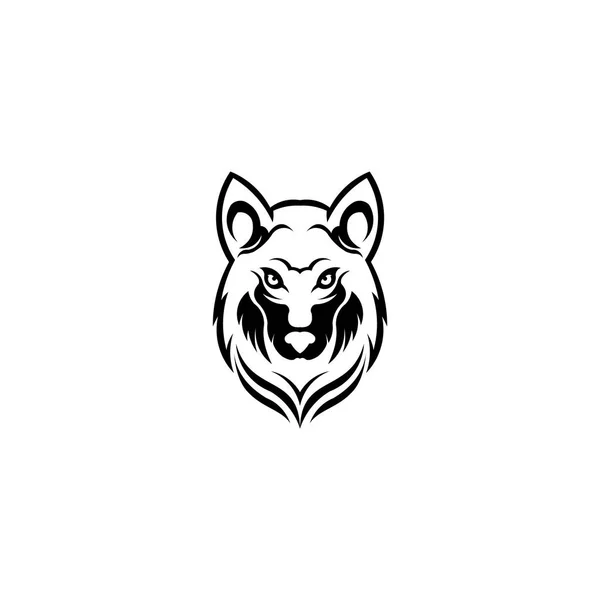 Wolf Bolt Emblema Silueta Cabeza Mascota Plantilla Para Diseño Negocios — Vector de stock