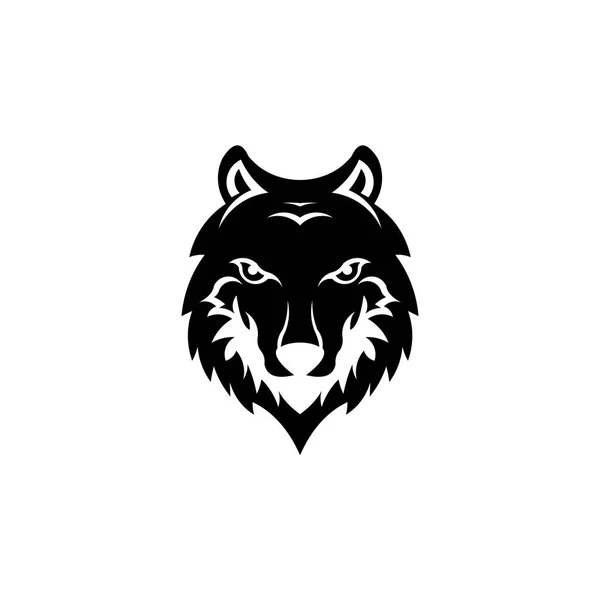 Wolf Bolt Emblem Mascot Head Silhouette Template Business Shirt Design — Stock Vector
