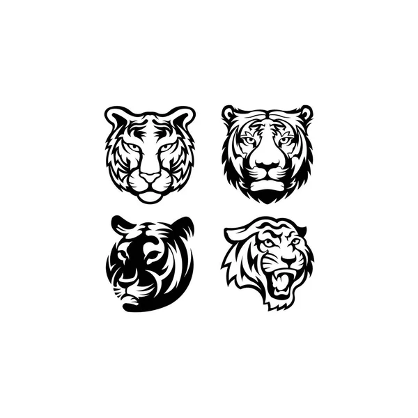 Tiger Head Face Logo Vector Template — Stock Vector