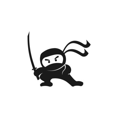 Ninja Samurai Warrior Fighter silah kılıç karakter karikatür ilham logosu