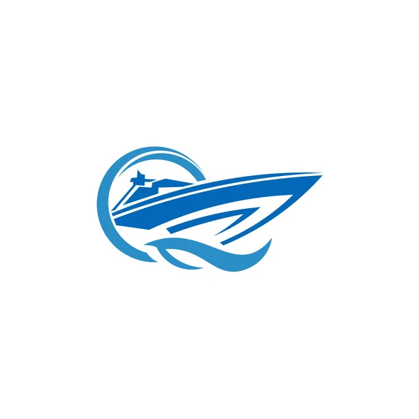 Segel Båt Fartyget Havet Inspiration Logo Typ Vektor — Stock vektor
