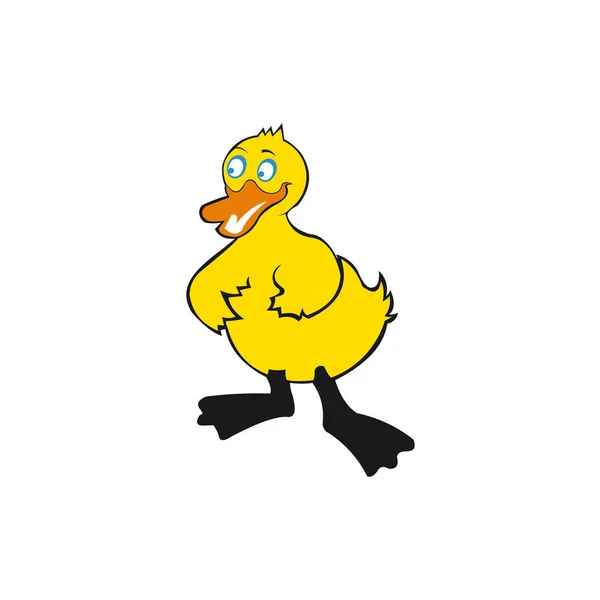 Duck Logo Origineel Ontwerp Badge Met Gele Rubber Eend — Stockvector